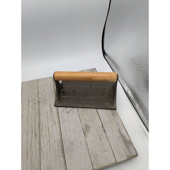 Unbranded Other - Cast Iron Bacon Press With Wooden Handle